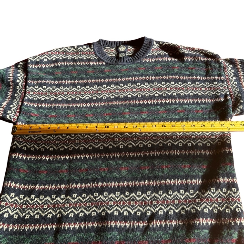 Dockers Sweater Mens SZ LG Y2K blue  nordic grandpa cabincore retro 100%cotton - Picture 7 of 13
